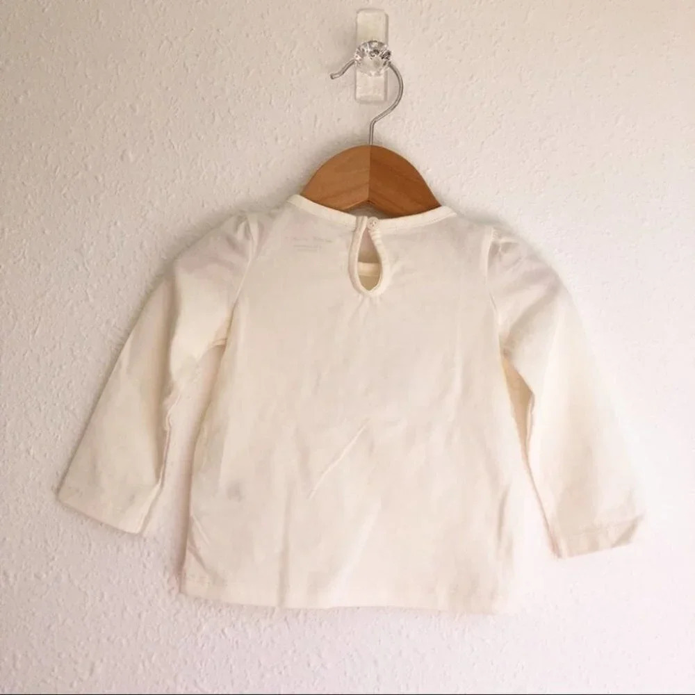 NWOT Janie and Jack shirt‎ long sleeve ivory with 3D fox size 6-12 months - Picture 3 of 5